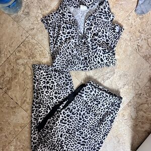 Soma Black and White Leopard Pajama Set